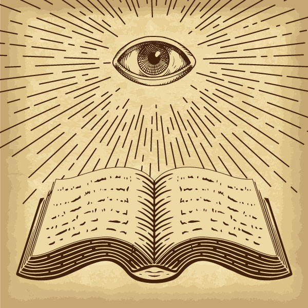 Eye of Providence rays over Holy Bible